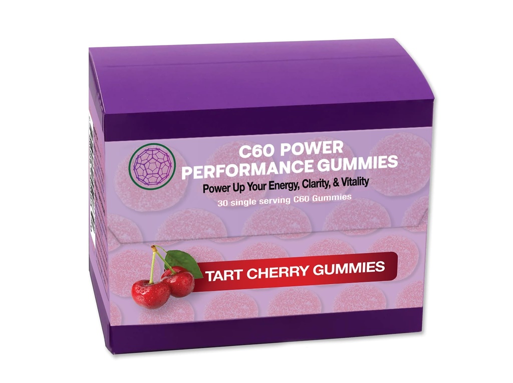 C60 Power C60 Gummies - Naturalne wsparcie wellness dla mężczyzn i kobiet, 99,99% Czyste sublimowane wypełniacze węgla, Promotes Energy, Mental Clarity, & Stamina - 30 Hrabia