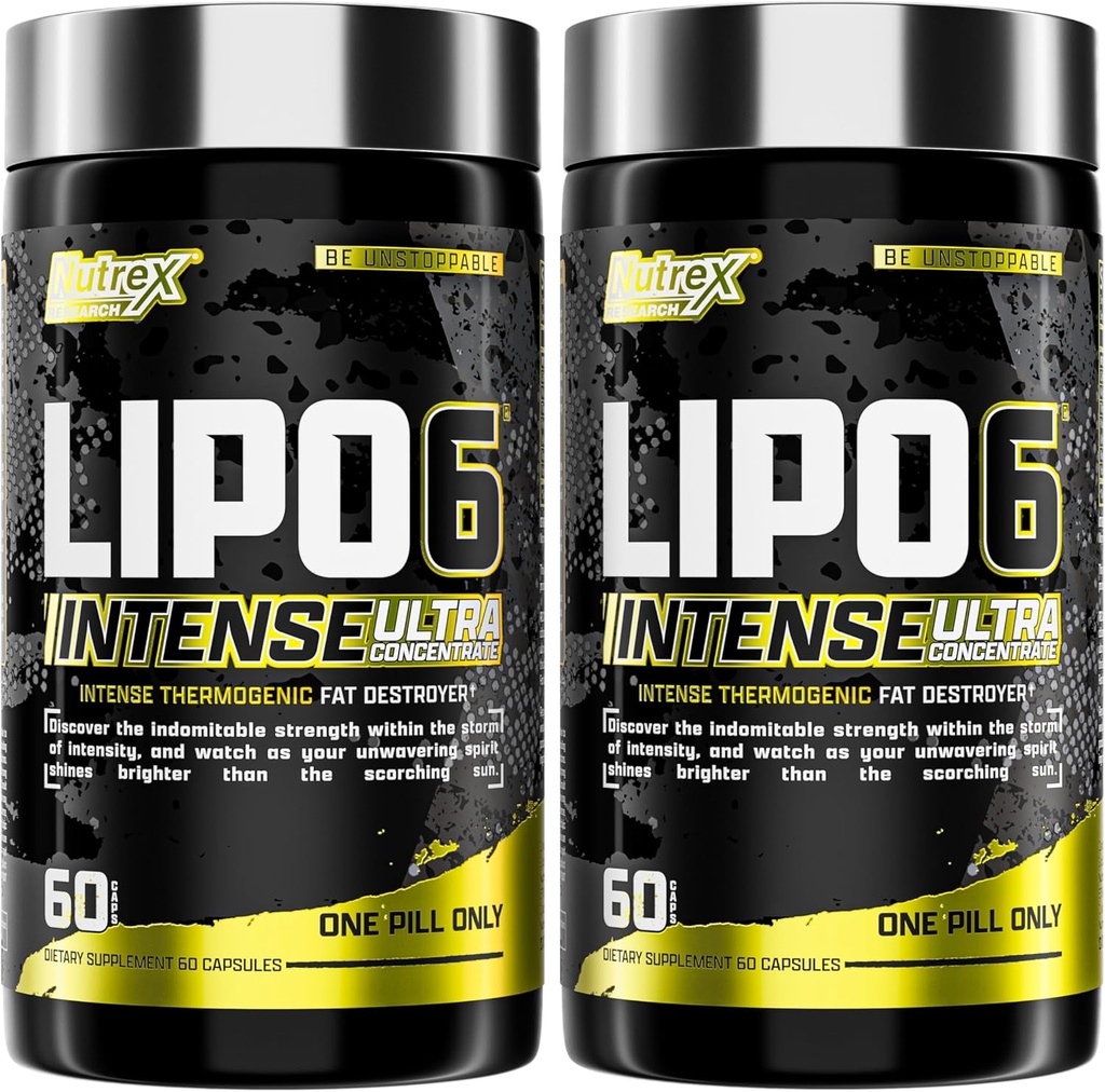 Nutrex Research Lipo6 Black Intense Ultra Koncentrat Termogeniczne spalanie tłuszczu brzusznego dla mężczyzn i kobiet 124; Dieta suplement odchudzania i Apetite Supressant 124; Opakowanie 2