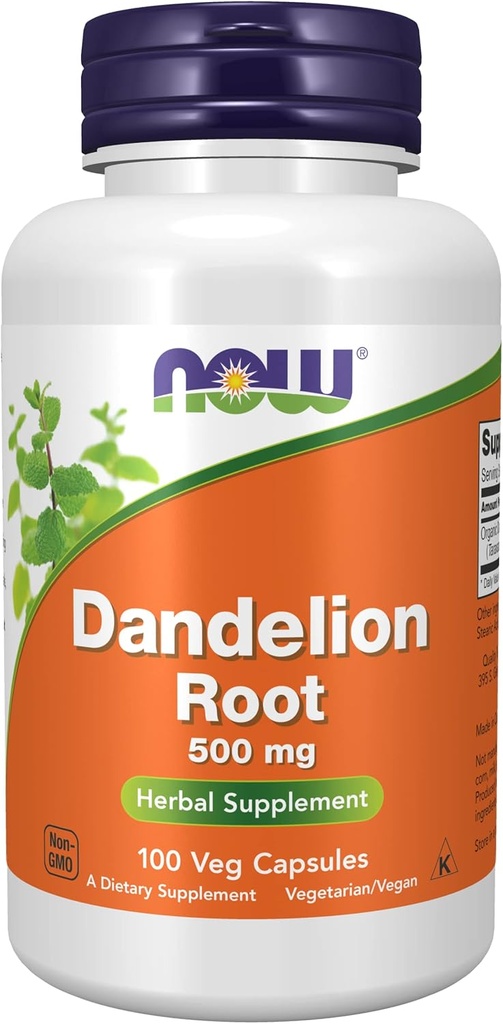 Teraz żywność Dandelion Korzeń 500 mg Czapki, 2 szt.