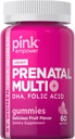 PINK Prenatal Witaminy 124; 60 Gumiaki z DHA i kwasu foliowego 124; Non-GMO & Gluten Free Multivitamine 124; Fruit Flavor