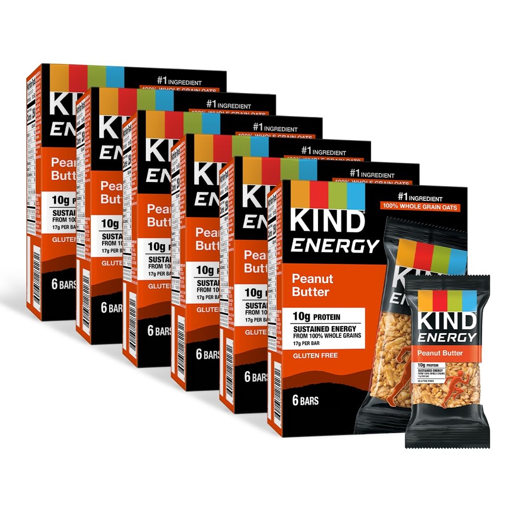 Bary energetyczne KIND, Masło orzechowe, Zdrowe przekąski, Gluten Free, 10 g białka, 36 Hrabia