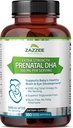 Zazzee Ekstra Siła Prenatal DHA 500 mg, 180 Enteric Coated Softgels, 1000 mg Omega 3 's, 1000 UI Witamina D3, Burp Free, No Fishy Aftersmast, Superior Trigliceryde Form, Oczyszczone Deep Sea Fish Oil