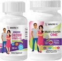 BariatricPal 30- Day Bariatric Witamina Bundle Multivitamina One 1 dziennie! Iron- Free Chewable - Mieszane Berry Easy Połknięcie Cytrynian wapnia (600mg) i D3 Tabletki powlekane