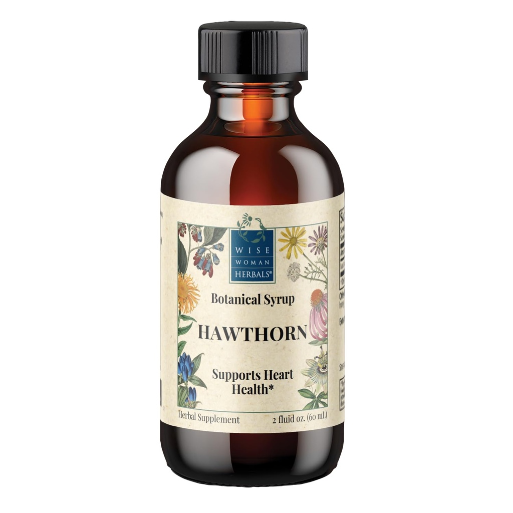 Wise Woman Herbals Hawthorn Berry Solid Extract 4: 1, Alkohol-Free Extra Siła, Promotes Healthy Circulation, Antyoksydant Protection, Herbal Cardioviral Support, 2 Fl Oz