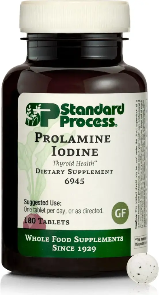 Proces standardowy - Prolamina jod - Wspiera zdrowe poziomy jodu, Zdrowe funkcje tarczycy, Wapń, Jod, Gluten Free i Wegetarianin - 180 Tabletki