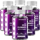 Żelazo vitamatic 65 mg Gummies Supplement for Women & Men - 60 Wegan Gummies - Great Tasting Iron Gummy Witaminy z witaminą C (6)