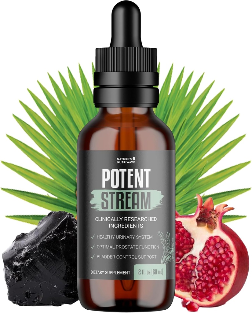 PotentStream Drops - Formuła oryginalna, Natural Liquid Supplement with Plant Extracts Xi124; 100% Natural, Made in USA, 1 Month Supply