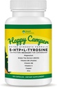Bądź szczęśliwy, 120 Kapsułki wegetariańskie, Serotonina i Dopamina Booster ze współczynnikami, 5- HTP, L- Tyrozyna, Magnezu, Green Tea Extract, Miedź, Cynk, Witamina C, Witamina B9, Witamina B6