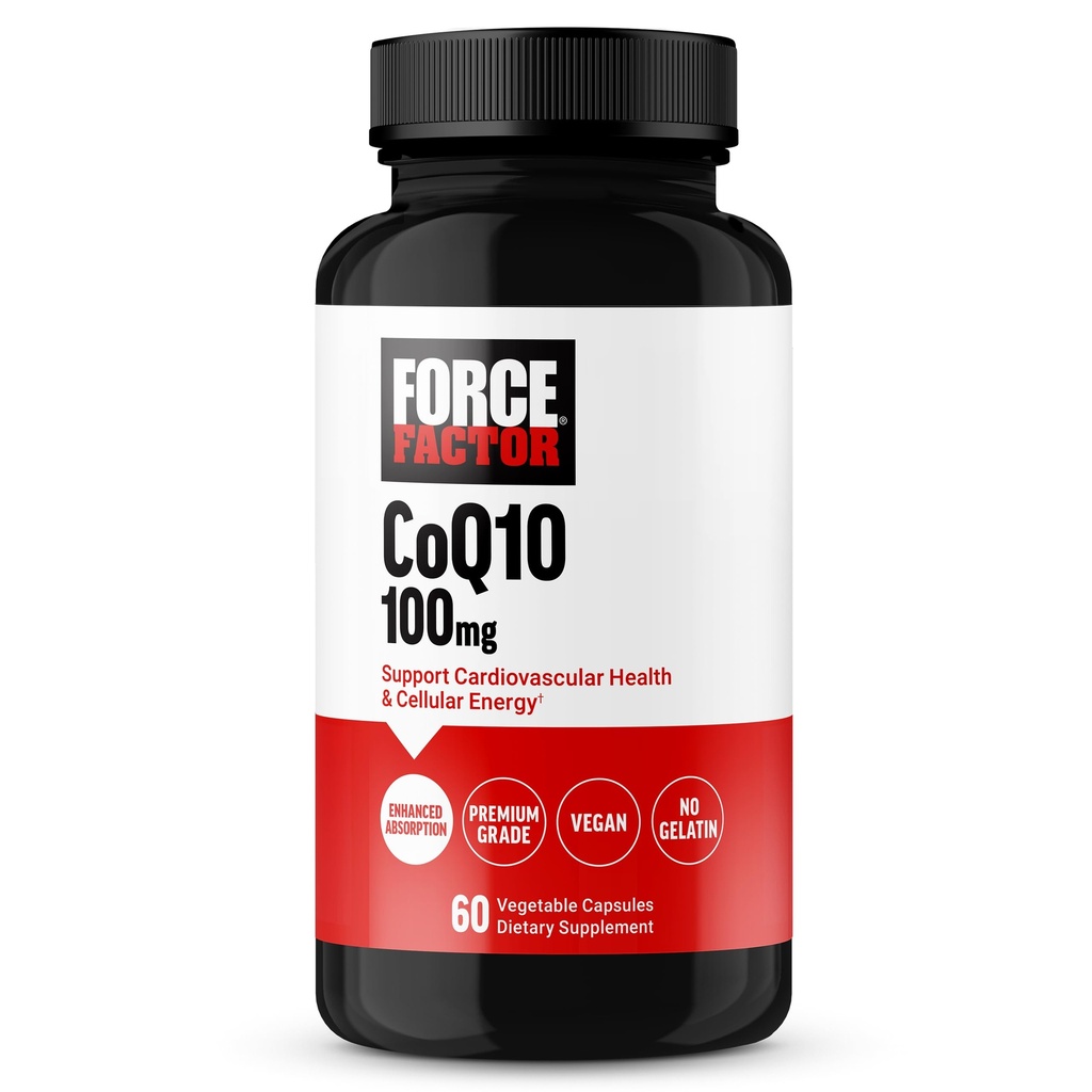 Silny czynnik CoQ10 100mg, Coenzym Q10 Heart Health Supplement z zwiększoną absorpcją, Premium stopień Coq 10, Wegan, mleczny wolny, Gluten wolny, i Non-GMO, 60 Kapsułki roślinne