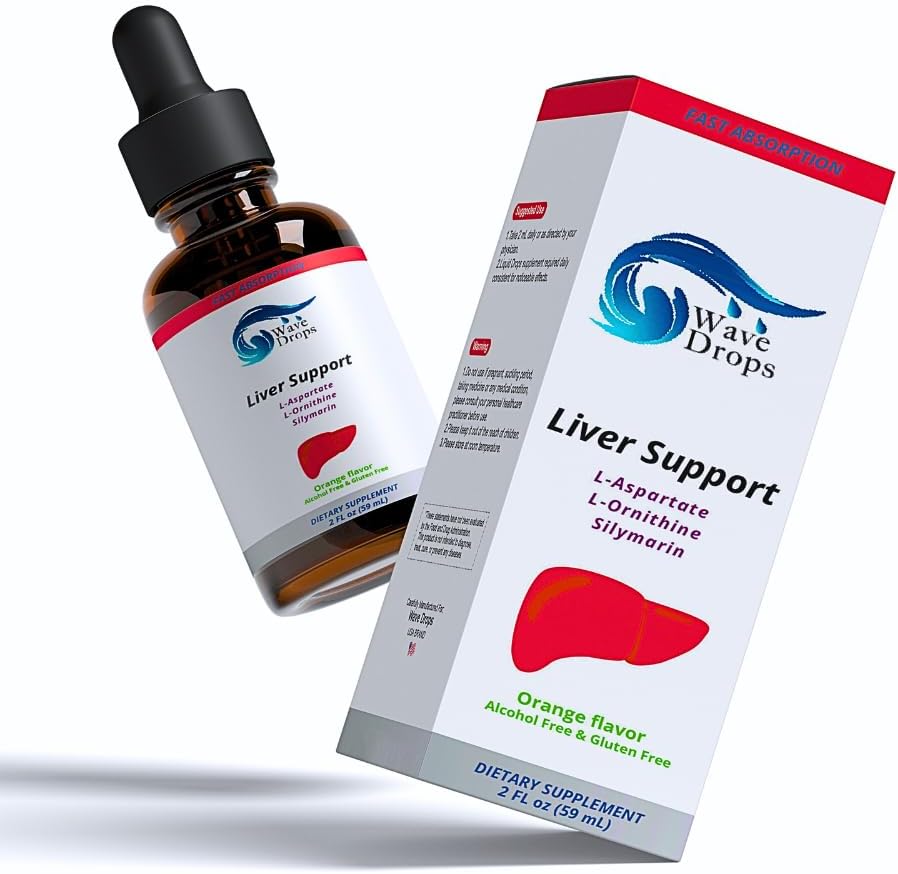 Support Liquid Supplement - Formuła Specjalna - Detox i Naprawa Wątroby - Herbal Liver Supplement Supplement z L- Ornitine L- Aspartate Silymarin
