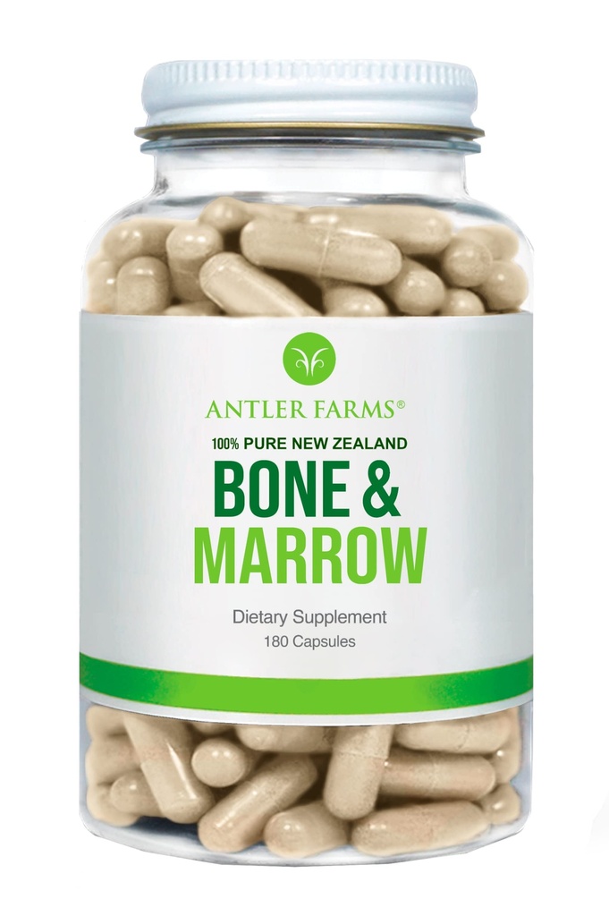 Antler Farms - 100% Pure New Zealand Bone & Marrow, 180 Kapsułek, 750mg - Pasza z trawy, Pasture Raised Whole Bone Extract, Collagen, Wapń