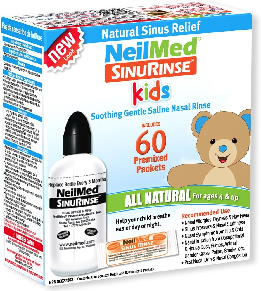 NeilMed Pharmaceuticals - Sinus Rinse Kids All Natural Kit - 60 pakietów premiowanych