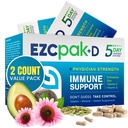 EZC Pak 5-Day Immune System Booster with Echinacea, Vitamin C, Zinc & Vitamin D - Tapered Immune Support Supplement for Adults - Supports Immunity, Easy Travel-Size Supplement Pack - (Pack of 2)