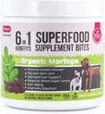 6 in 1 Superfood Dog Supplement with Organic Moringa Agregat 124; Leczenie układu immunologicznego i ogólnego stanu zdrowia 124; Zwierzęta domowe Wszystkie naturalne multiwitamin - 90 żuć