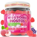 Inositol Gumiaki dla kobiet + Chasteberry, Myo- Inositol & D- Chiro Inositol 2000mg + 50mg Ideal 40: 1 Stosunek z Methylled B12 & Folate, Cholina, Magnez, Witamina D3 dla ogólnego zdrowia, Opakowanie po 2