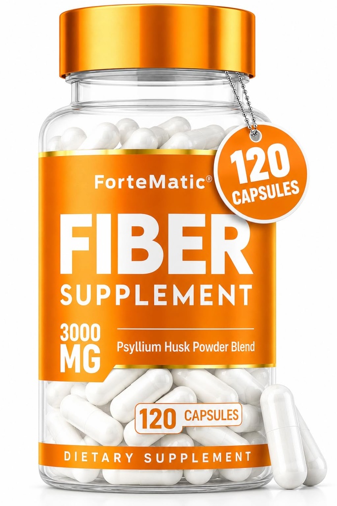 Najbardziej włóknisty suplement 120 Kapsułki Mega dawka 3000mg Mieszanka Pyllium Husk, Aloe Vera, Chia nasion i nasion lnianych Gut Zdrowie, Czystość, Zaparcia