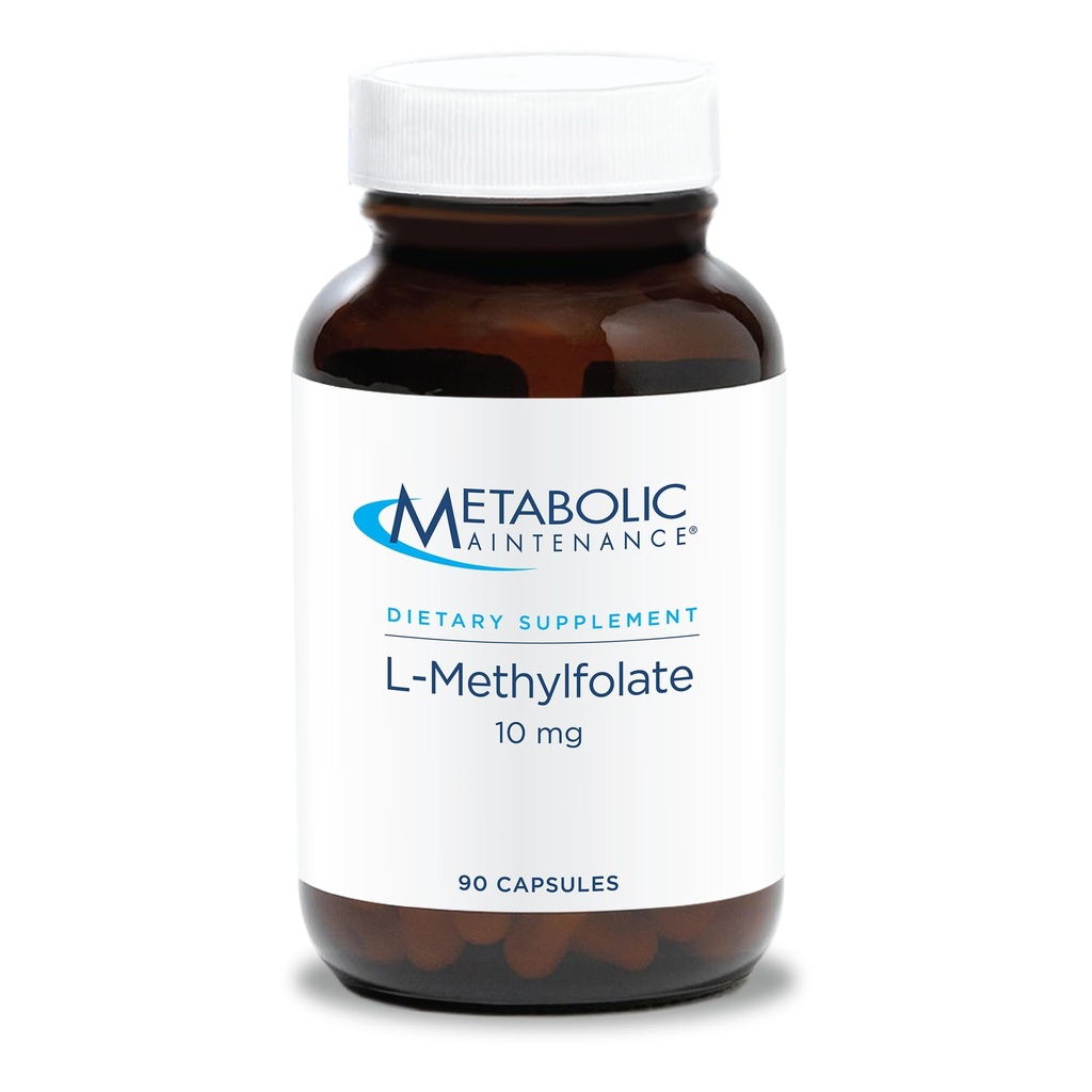 Metaboliczne Utrzymanie L- Metylfolan 10 mg - Wspiera zdrowe Mindset - Aktywny folian do wsparcia metylacji i reakcji biochemicznych - Wysoko Biodostępny - 90 Słupki - 90 Kapsułki