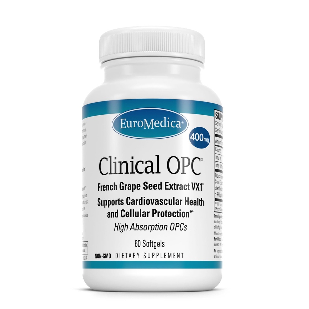 EuroMedica Clinical OPC - Kardioviral Health & Focus Supplement - Suplement diety z Grape Seed Extract & Lecytyna słonecznika - Suplement immunologiczny Supplement Formula - 60 Softgels