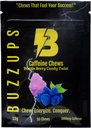 BuzzUps Kofeina Gummies - 100mg Kofeina per Gummy, Buzzin Berry Flavor, Energy Boost for Sports, Gaming, Bieganie, Jazda na rowerze, Focus, Endurance Supplement (10 Gummies, 1 Pack)
