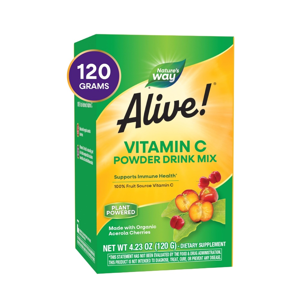 Nature 's Way Alive! Witamina C w proszku mieszanka napojów z Acerola organiczna, 4.23 oz.