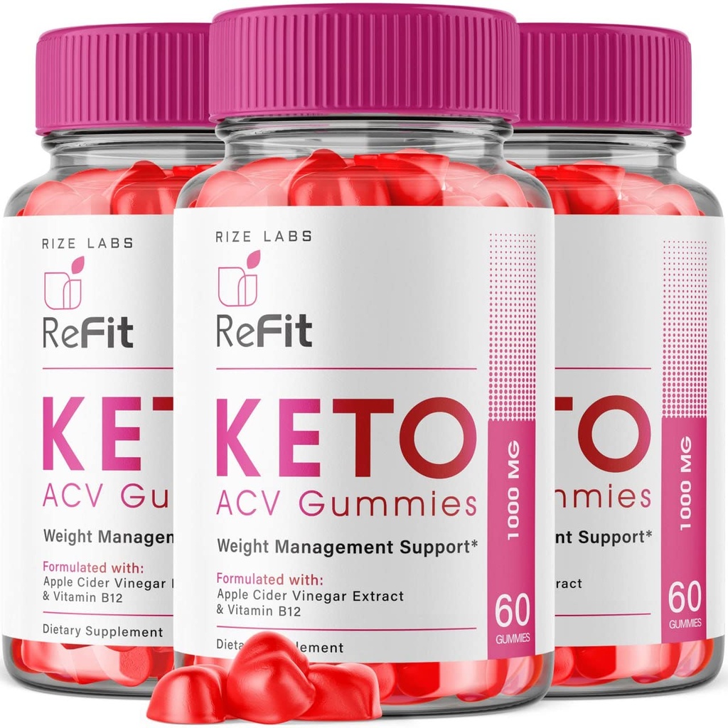 Rize laboratoria - Refit Keto ACV Gummies do zaawansowanej utraty wagi z jabłkowego cydru, Suplement, Pomaga w redukcji tłuszczu brzucha, dla dodatkowej siły (180 Gummies)