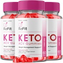 Rize laboratoria - Refit Keto ACV Gummies do zaawansowanej utraty wagi z jabłkowego cydru, Suplement, Pomaga w redukcji tłuszczu brzucha, dla dodatkowej siły (180 Gummies)