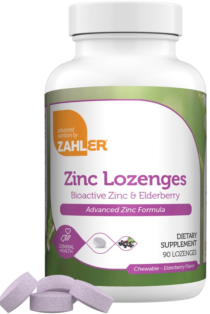 Zahler Elderberry Cynk Lozenges dla dorosłych i dzieci - Pyszne Cynk do żucia & Sambucus Elderberry Lozenges dla wsparcia immunologicznego - Kosher, Made in USA - Cynk Suplementy dla mężczyzn i kobiet (90 Hrabia)
