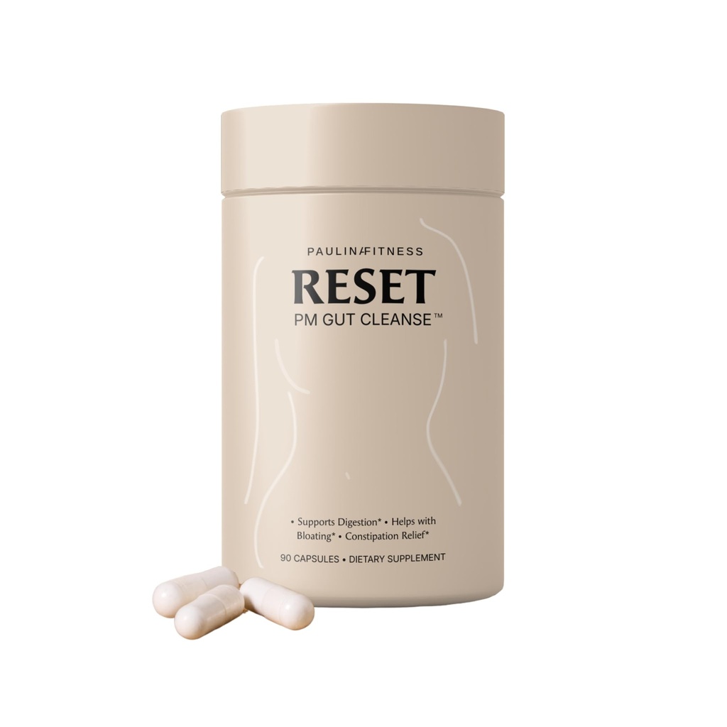 Paulina FITNESS Reset Overnight Digestive Aid, Bloating Relief, & Gut Health Supplement Assembly 124; Natural Detox & Digestive Cleanse to Support Weight Management and Relieve Continues Ingestive 124; 90 Kapsułki