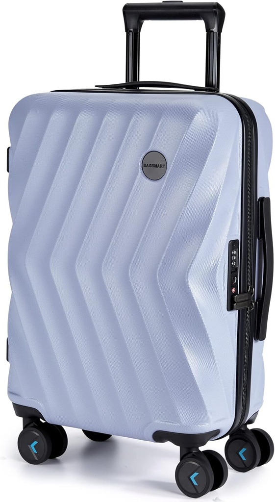 BAGSMART Carry On Bagage 22x14x9 Airline Approved, PC Hardside Suitcase, 20 Inch Carryon ze spinner Wheels, Travel Bagage Lightweight Rolling Suitcases for Men Women (Purpurowy)