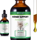 Suplement do wątroby dla kotów, Wątroba i Nerki Dropy wsparcia z chińskich Herbs Rehmannia Glutinosa i Cordyceps Sinensis do wzmocnienia wsparcia wątroby i nerek, Suplement do zdrowia zwierząt dla kotów - 2 x 60 ml