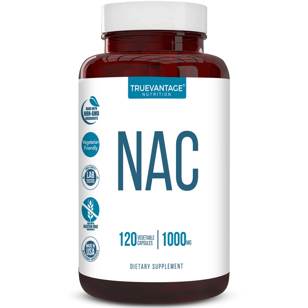 NAC Supplement (N- Acetyl Cysteine) - 1000 mg- Przeciwutleniacz Wsparcie - Promotes Liver Health and Detoksyfication - Wzmacnia Lung i immunologiczne Zdrowie - Kapsułki roślinne - 120 Hrabia - 60 Słupki