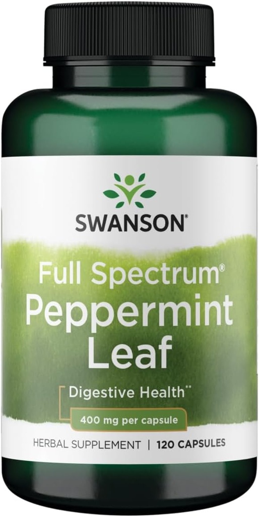 Swanson Full Spectrum Peppermint Leaf 400 Miligramy 120 Kapsułki