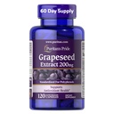 Pride Grapeseed Extract Puritan 200mg, Suplement diety dla przeciwutleniaczy i wsparcia zdrowia serca, 2 Dostawa Miesiąc, 120 Kapsułki szybkiego uwalniania