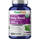 NusaPure USDA Organic Holy Basil Kapsułki 20: 1 Extract, 350 mg Ekwiwalent 7,000mg Signature 124; 150 Vegan Caps Signature 124; Tulsi Holy Basil Leaf Extract 124; 2,5% Kwas moczowy Sigmund 124; Non-GMO