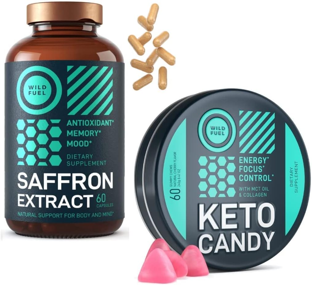 WILD Fuel Keto Candy i Saffron Extract Supplement Energy and Weightloss Bundle