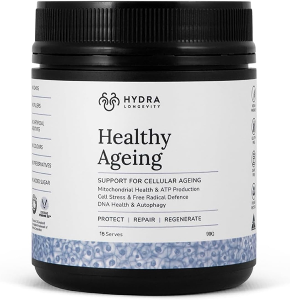 Zdrowy suplement do starzenia proszek, działanie przeciwstawne, Zawiera Quercetin, Resveratrol i Nrf2 Aktywatory, Przeciwutleniacze Rich Nutrient- Dense, Non-GMO, Wegan (90 Grams (15 Sług)