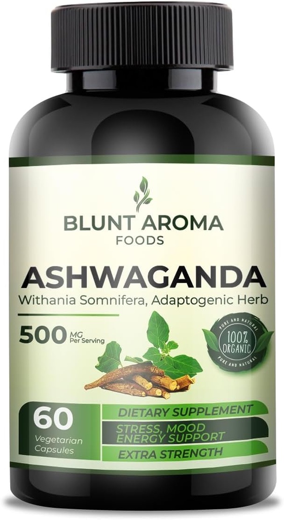 Ashwagandha Extract kapsułki - duża moc 5200mg proszku. Mieszany korzeń imbiru, kurkumina turmerowa, korzeń alkanet i pieprz czarny - 60 kapsułek - 2 miesiące dostaw