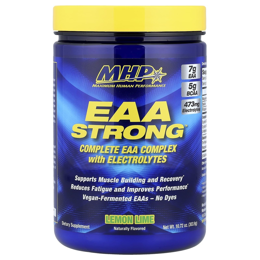 Maximum Human Performance Mhp Eaa Strong, Wszystkie 9 Podstawowe suplementy aminokwasów, Elektrolity, Limonki Lemon
