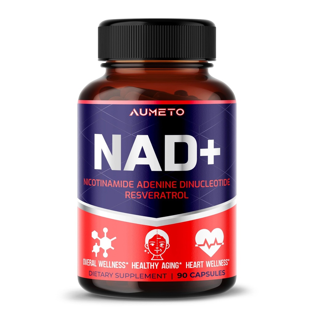 NAD + 350mg z trans- resweratrolem, Quercetin & Rhodiola - Energia komórkowa, Zdrowe Starzenie i Serce Wellness - 90 Kapsułki - Non-GMO, Made in USA