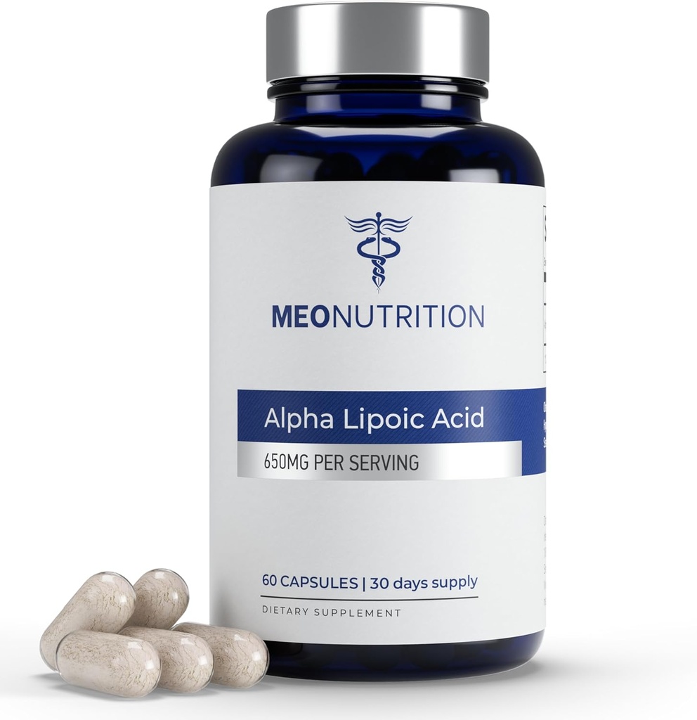 Alpha Lipoic Acid 650mg - 60 Kapsułki 124; Non-GMO, GMP Free Gluten-, GMP Certified Acid 124; Wspiera przeciwutleniacz Zdrowie & Metaboliczne Wellness 124; Made in USA