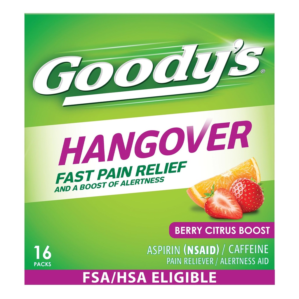 Goody 's Hancock Relief Powder, Dual Action szybki ból głowy Relief bólu z aspiryny i kofeiny, Berry Citrus Flavor, 16 Hrabia