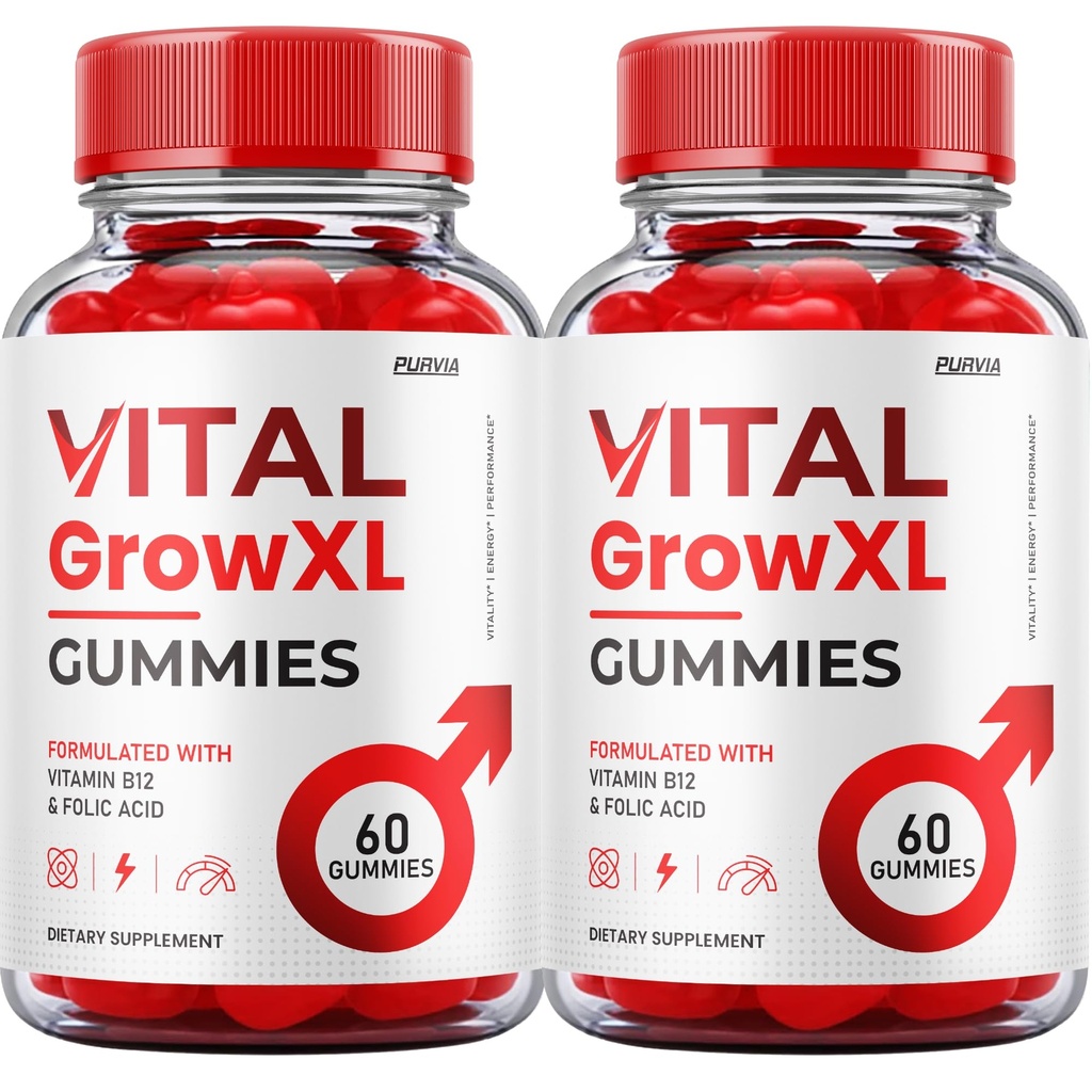 (2 Pack) Vital Grow XL Gummies - Oficjalna formuła - Vial Grow XL Advanced Strength Formula, Vital Grow XL Recenzje, Ogólne Wsparcie dla Zdrowia 1000mg Maksymalna moc Wellness Suplement (120 Gummies)