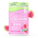 Obvi Więcej niż Collagen proszek Pył 124; Wspiera zdrowe włosy, Skóra, Nails, Łączniki, Gut 124; Grass- Fed Multi Kolagen Suplement z kwasem hialuronowym, Biotin, Keratyna 124; Arbuz, 25 Służenie
