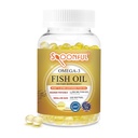 Spoonful Mini Omega 3 Fish Oil, iFOS Certified, 1290 mg Per Serving, 120 Softgels Perły, mały rozmiar Łatwe do połykania kapsułki dla kobiet i seniorów, Made in USA