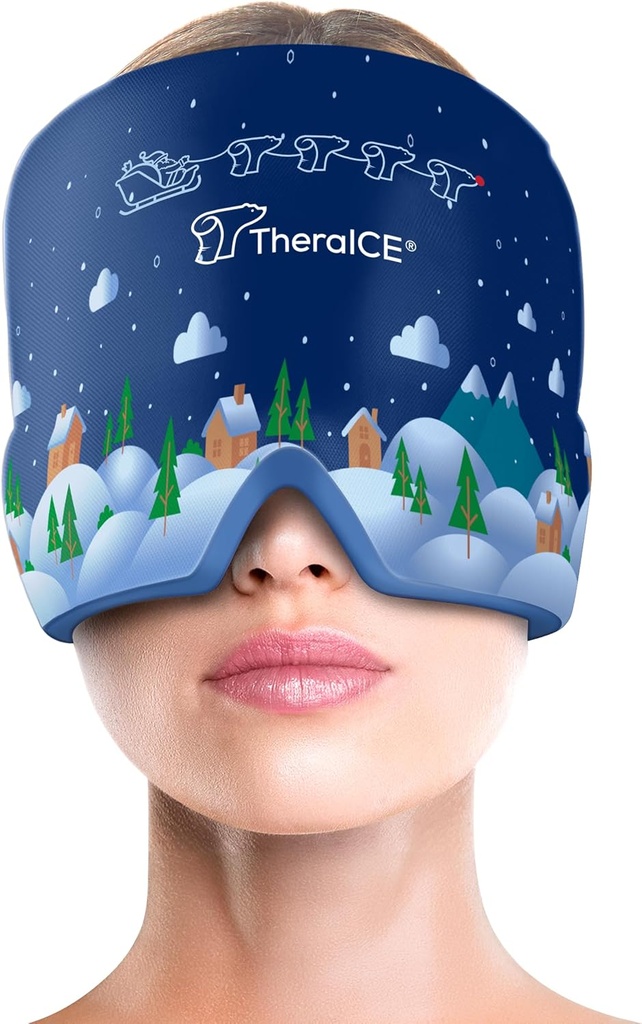 TheraICE Migrena Relief Cap, Chłodzenie Kapelusz żel, Kojący ból głowy Lód Pack Maska Produkty, Twarzą do zimnej głowy kompresji na napięcia i stres