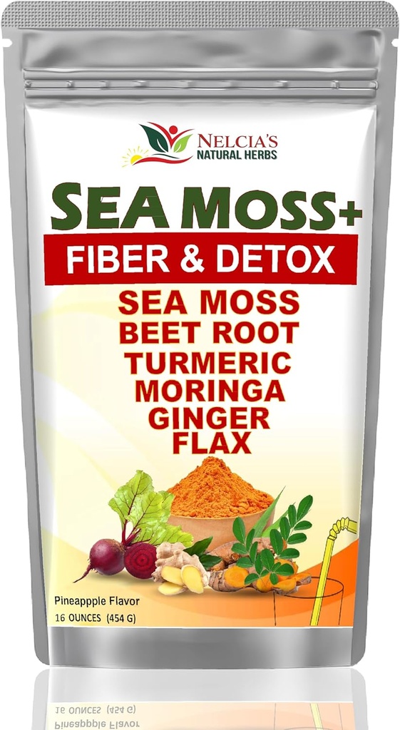 Testyl mleka z mech morskich i dodatek turmiryczny Proszek do wsparcia immunologicznego, Oczyszczanie ciała i detox w tym BeetRoot, Moringa, Dandelion, Burdock i nasion Flax 124; 16 uncji (28 porcji)