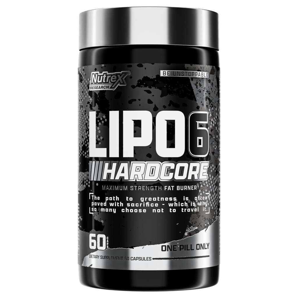 Nutrex Badania Lipo- 6 Suplement Hardcore, Wspiera Metabolizm i Energia, Dietetyczne kapsułki - 60