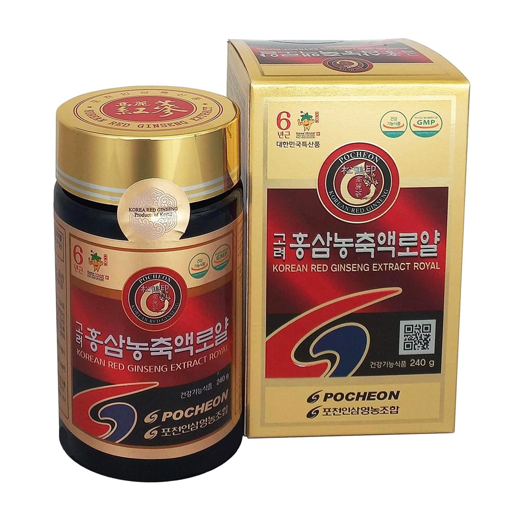 Pocheon 240g (8.5oz), 100% Czysty koreański 6Years Root Panax Red Ginseng Extract Royal, 70% Solid State, Saponin, Naturalne wsparcie immunologiczne
