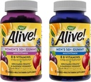 Nature 's Way Alive! Kobiety i mężczyźni 50 + Gummy Multivitamins, B- Vitamins, pyszne smaki, 60 Gummies na butelkę