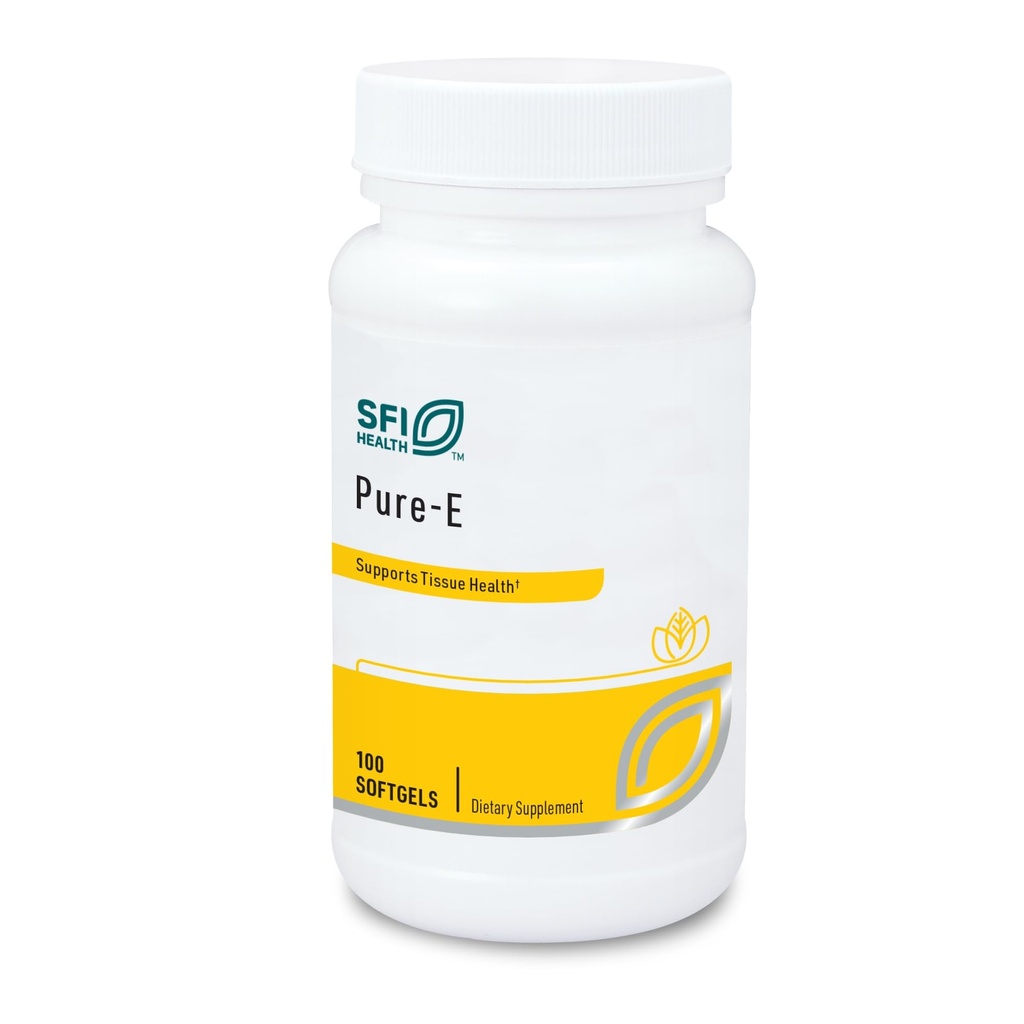Klaire Labs SFI Health Pure- E - Natural D- Alpha & Mixed Tocoferole High in Gamma Tocoferol (100 Softgels)